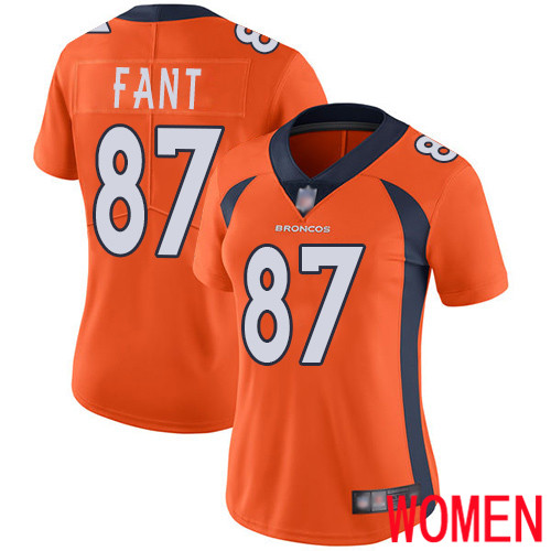 Women Denver Broncos 87 Noah Fant Orange Team Color Vapor Untouchable Limited Player Football NFL Jersey